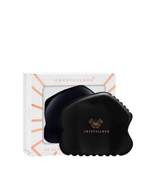 Gua sha-massageplank van obsidiaan, de steen van grote kracht, van Crystallove - 1