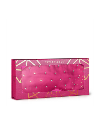 Een oogmasker voor het slapen, gemaakt van zijde en versierd met kristallen - hot pink van Crystallove - 4