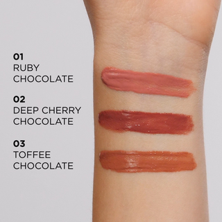 Vloeibare lippenstift met glossy lips effect 02 Deep Cherry Chocolate Choco Glamour Eveline - 2