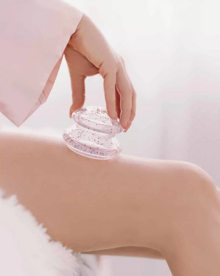 Siliconen massagecups met glitter voor lichaamsmassage, Crystallove - 2
