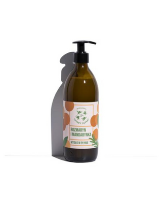 Rozemarijn en mandarijn vloeibare zeep hydraterend, beschermend, voedend Four Spikes Soap Shop - 1