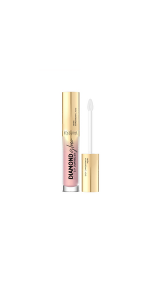 Lipgloss met hyaluronzuur nr. 03 Caramel Ice Cream Diamond Glow Lip Luminizer van Eveline