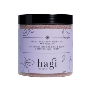 Natuurlijke lichaamsscrub met pruimenpit olie en jojoba-olie van Hagi