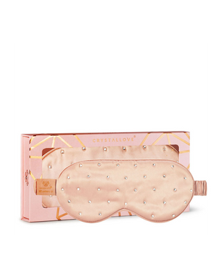 Een oogmasker voor het slapen, gemaakt van zijde en versierd met kristallen - rose gold Crystallove - 1