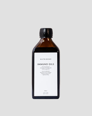 Vloeibare Weerstand Olie met Omega 3-6-9 Vetzuren Nutridome Immuno 250 ml