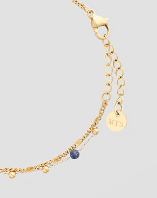 Vergulde roestvrijstalen armband met lapis lazuli Mys_2 - 3