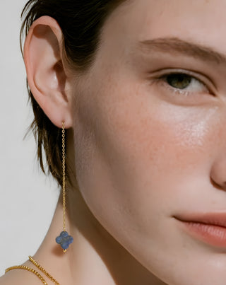 Vergulde oorbellen met natuurstenen lapis lazuli oorbellen setys - 4