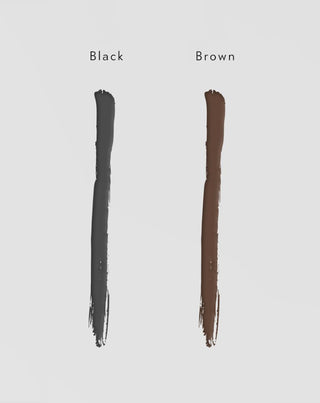 Zwarte wenkbrauwwax in potloodvorm met ricinusolie en lamineringseffect van Nutridome