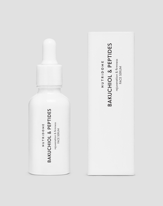 Serum met bakuchiol en peptiden voor rimpels en een stevigere huid, plantaardig alternatief voor retinol Nutridome