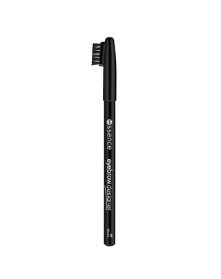 Zwarte wenkbrauwpotlood met een handige borstel eyebrow DESIGNER 01 Essence