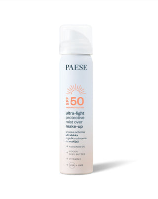 Ultralichte make-up beschermingsnevel met zonnefilter SPF50 van Paese - 1