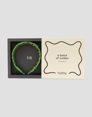 Zijden haarband in 100% natuurlijke zijde groen Twisty - 3