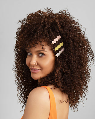 Set golvende haarclips - parel, groen, roze Twisty 3 stuks. - 3