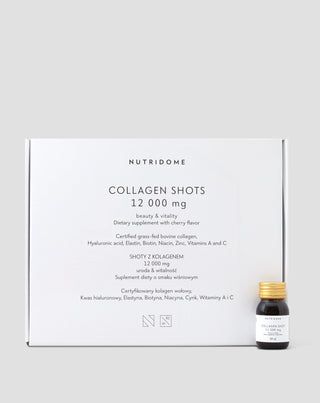 Collageenshots in vloeibare vorm 12.000 mg met vitamines, voedingssupplement Nutridome 30 x 30 ml