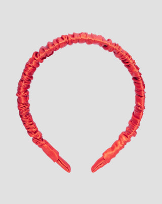 Zijden haarband in 100% natuurlijke zijde rood Twisty - 1