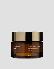 Hydraterende nachtcrème met cacaoboter, tsubaki-olie en aloë, Uddo
