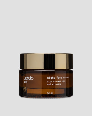 Hydraterende nachtcrème met cacaoboter, tsubaki-olie en aloë, Uddo - 1