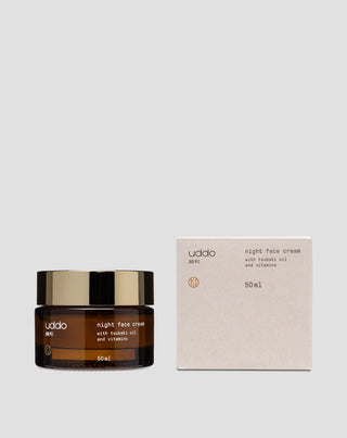 Hydraterende nachtcrème met cacaoboter, tsubaki-olie en aloë, Uddo - 3