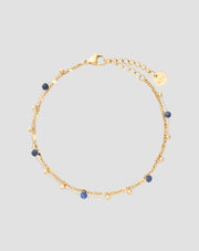 Vergulde roestvrijstalen armband met lapis lazuli Mys_3