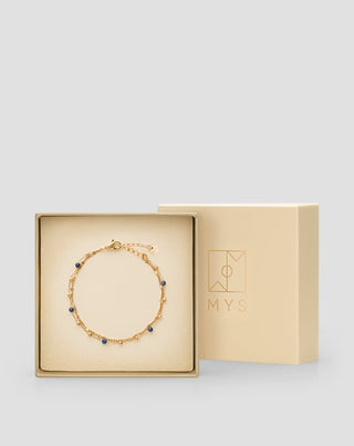 Vergulde roestvrijstalen armband met lapis lazuli Mys - 4