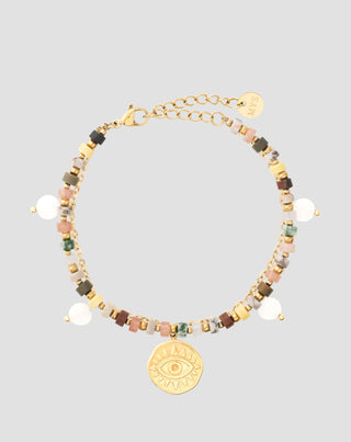 Armband met natuurstenen agaat, maifan, jaspis, jade en aventurijnys - 1