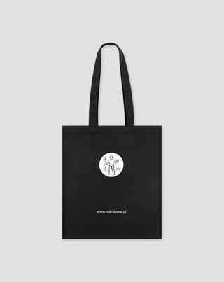 Katoenen boodschappentas met milieuvriendelijke zwarte print van Nutridome_2 - 2