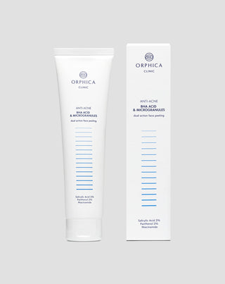 Gezichtspeeling voor de acnegevoelige huid met niacinamide, panthenol, BHA en microkorrels Anti-Acne Orphica